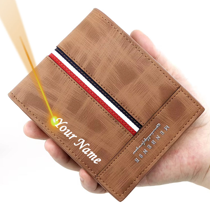 Personalized Name Box - Slim Card Holder Male Purses Custom