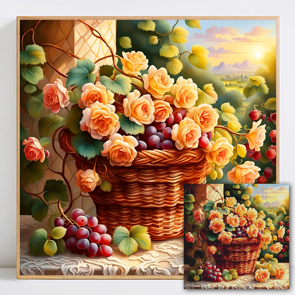 Flower Diamond Painting Kit Fu - Photo Mosaic Print 评论和价格