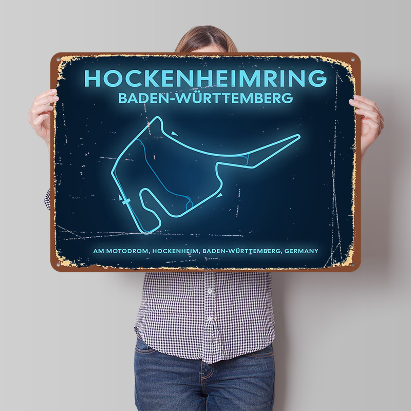 Hockenheimring Circuit Neon Ma - Custom Map Poster 评论和价格