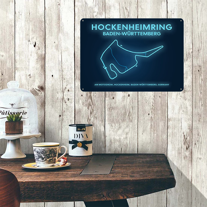 Hockenheimring Circuit Neon Ma - Custom Map Poster 评论和价格