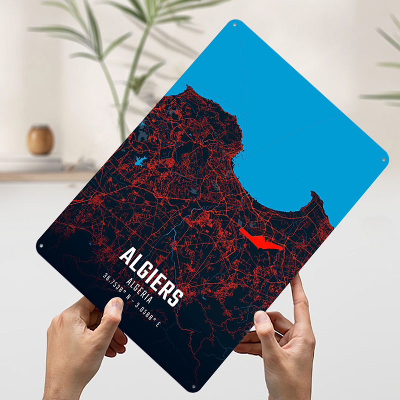 Algiers City Map Metal Poster  - Custom Map Poster 评论和价格