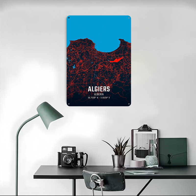 Algiers City Map Metal Poster  - Custom Map Poster 评论和价格