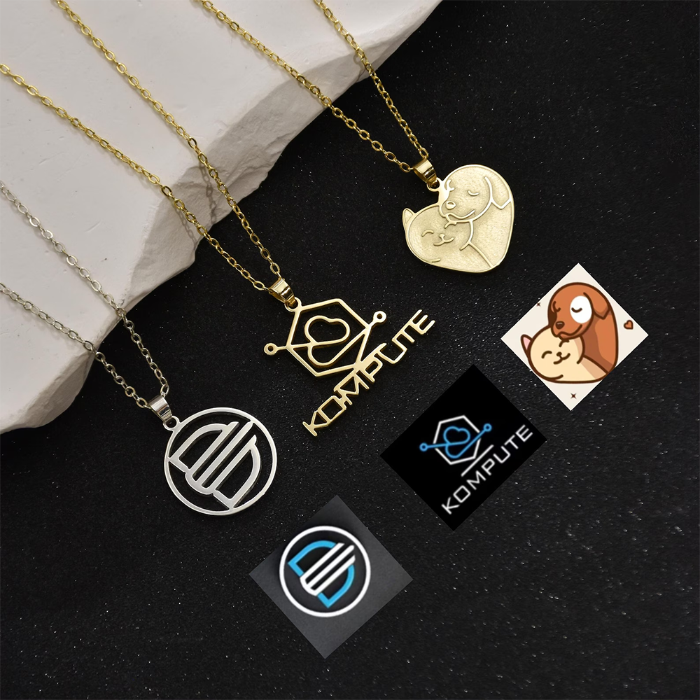 Custom Company Logo Necklace P - Name Necklace Custom 评论和价格