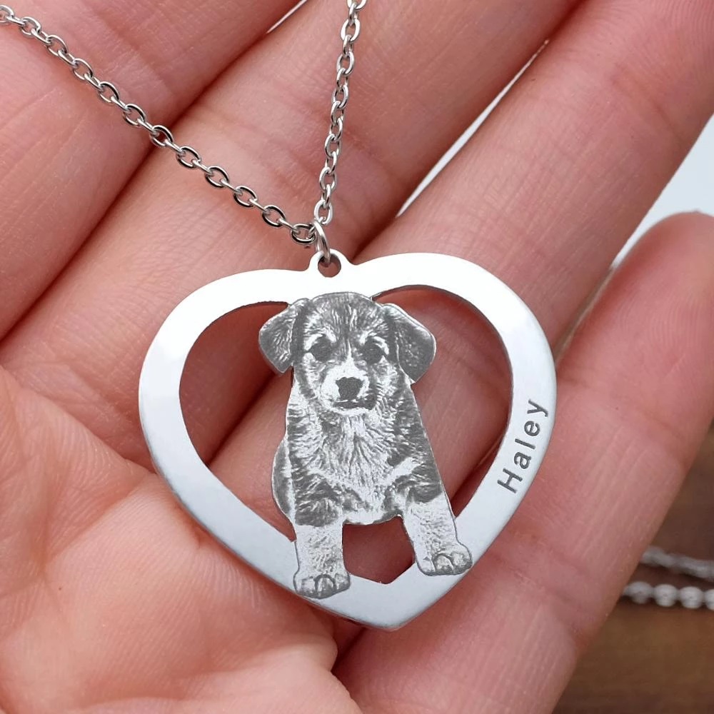 Personalized Pet Picture Neckl - Pet Portrait Custom 评论和价格