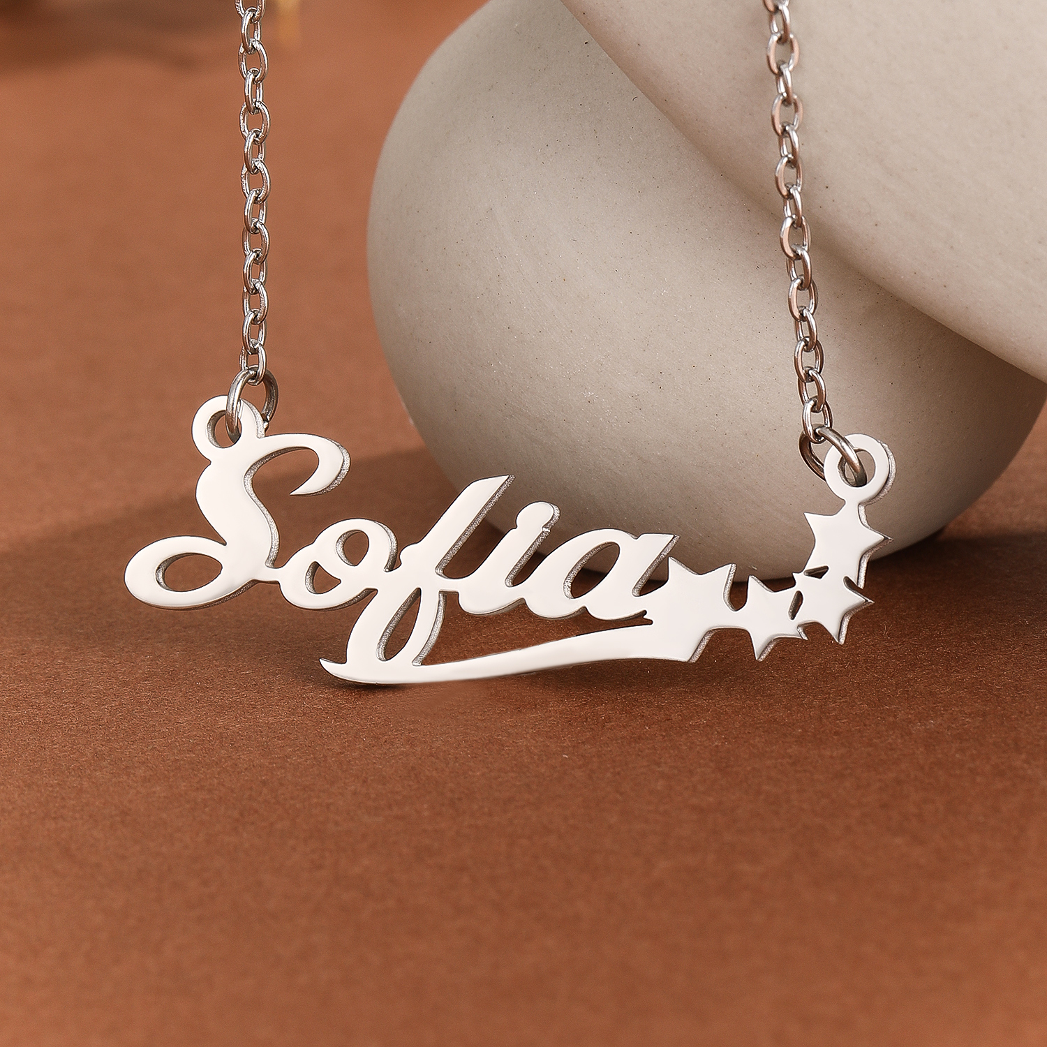 Stainless Steel Star Letter Pe - Name Necklace Custom 评论和价格