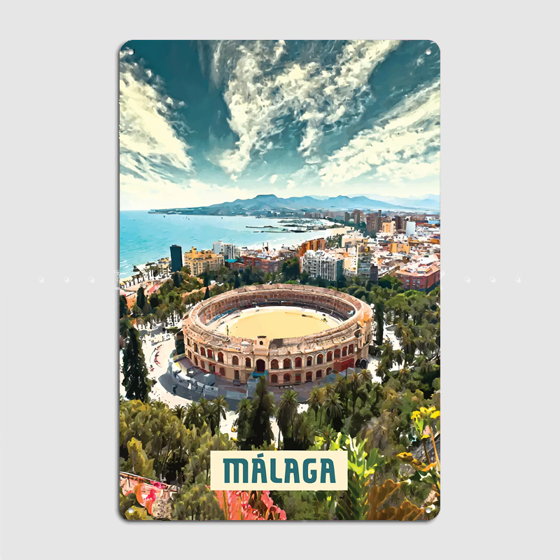 Málaga Vintage City Travel Pos - Custom Map Poster 评论和价格