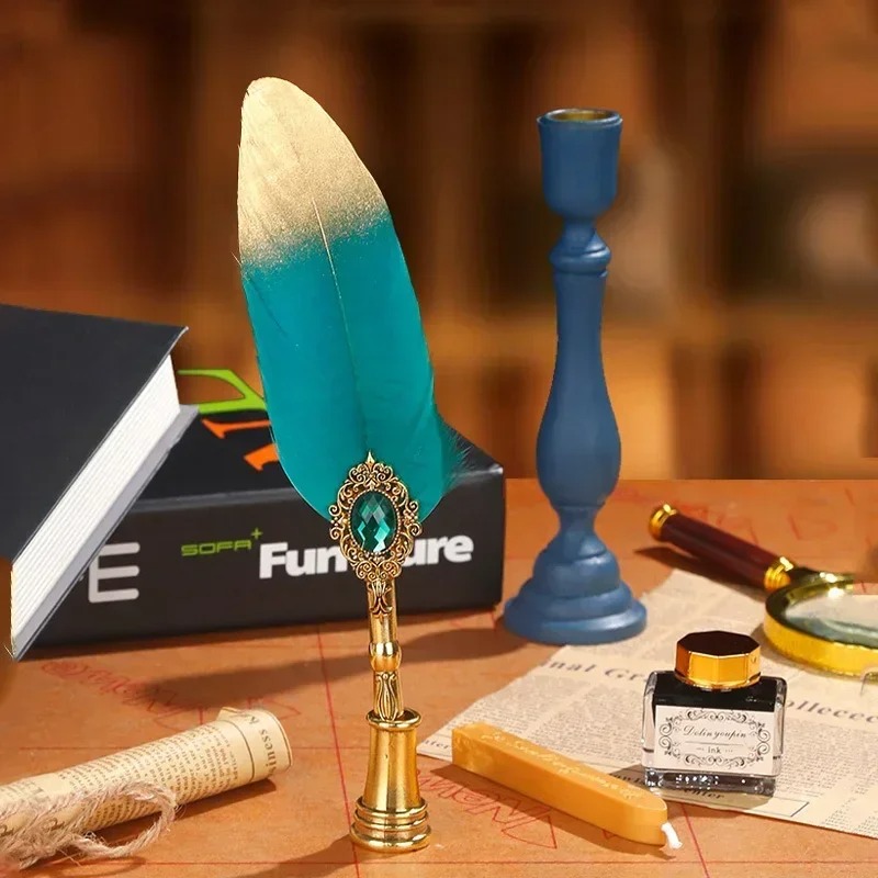 Creative Feather Dip Pen Ink S - Wax Seal Letter Kit 评论和价格