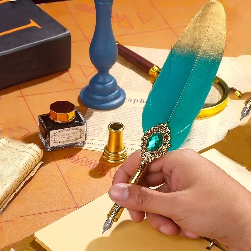 Creative Feather Dip Pen Ink S - Wax Seal Letter Kit 评论和价格