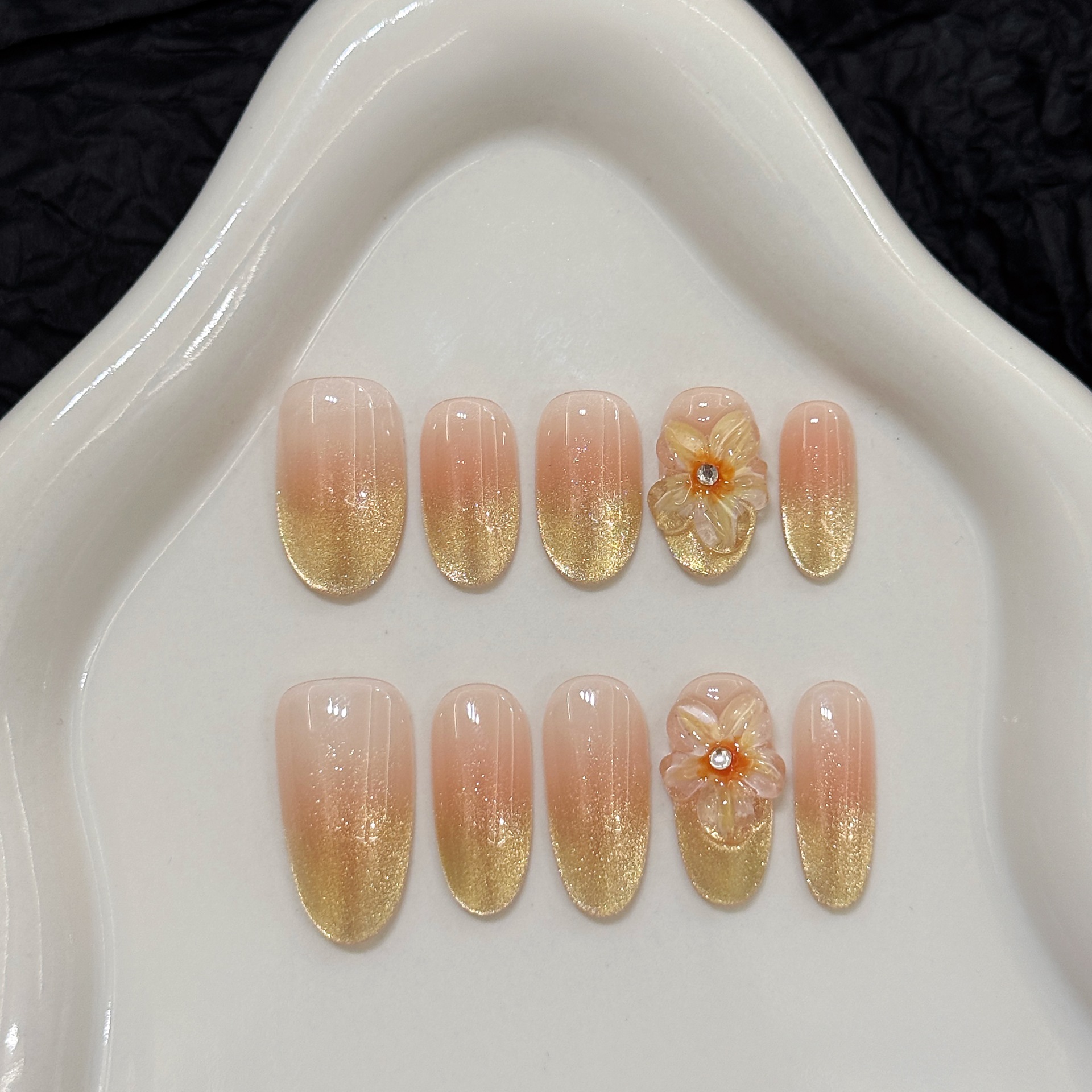 10pcs Handmade Press on Nails  - Pressed Flower Art 评论和价格