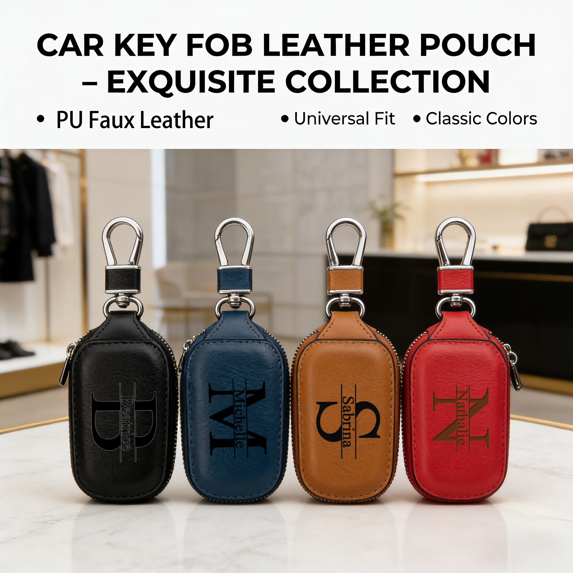 Personalized Custom Zipper Key - Monogram Keychain Leather 评论和价格
