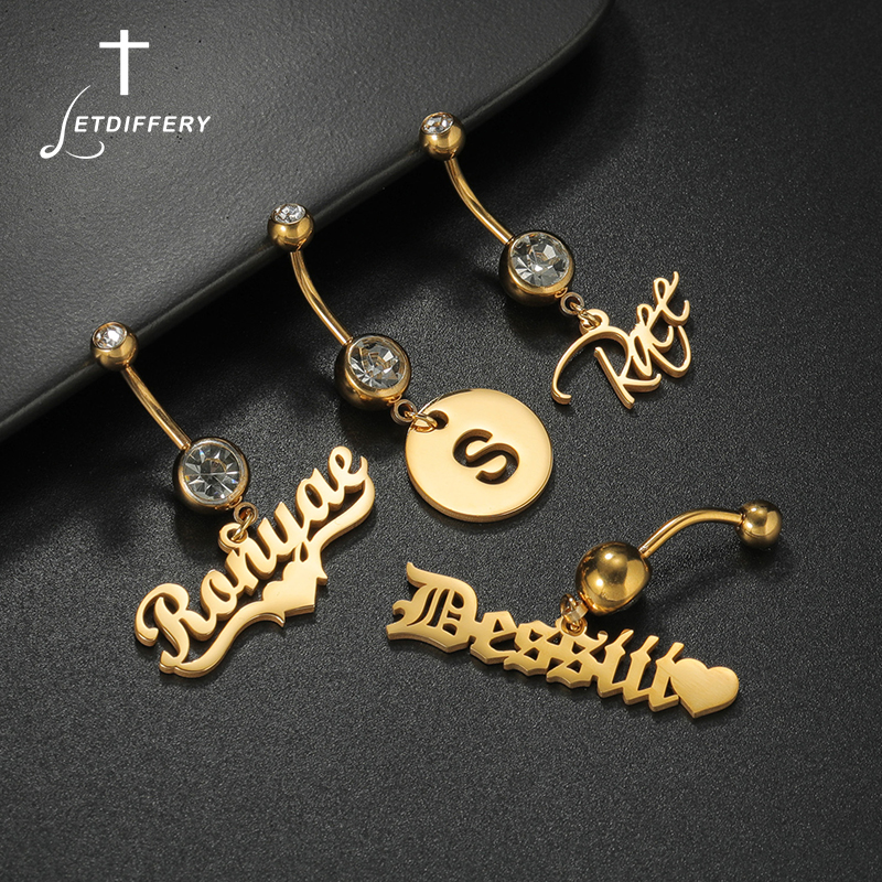 Letdiffery Custom Name Belly B - Initial Ring Custom 评论和价格