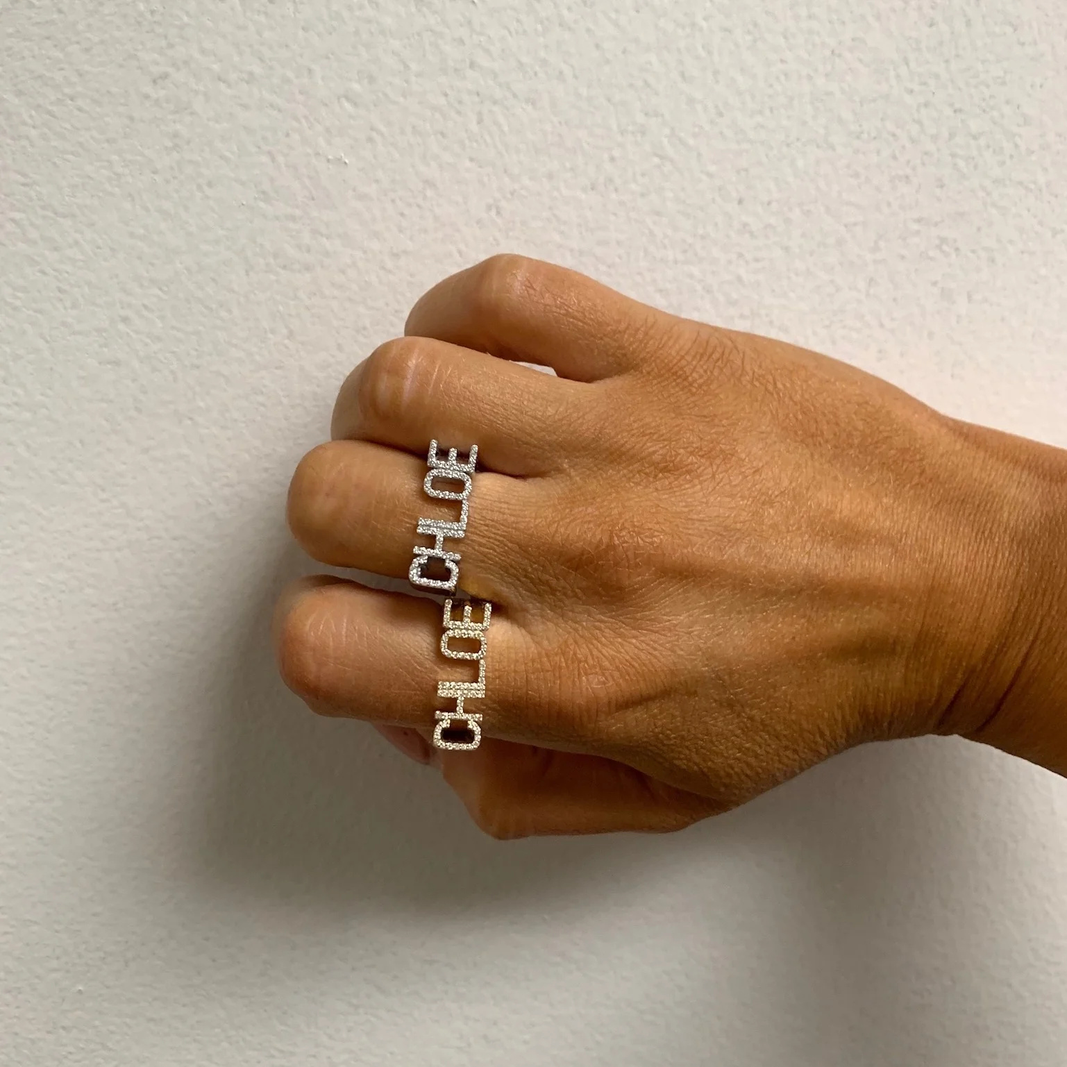3D Name Ring Custom Diamond Na - Initial Ring Custom 评论和价格