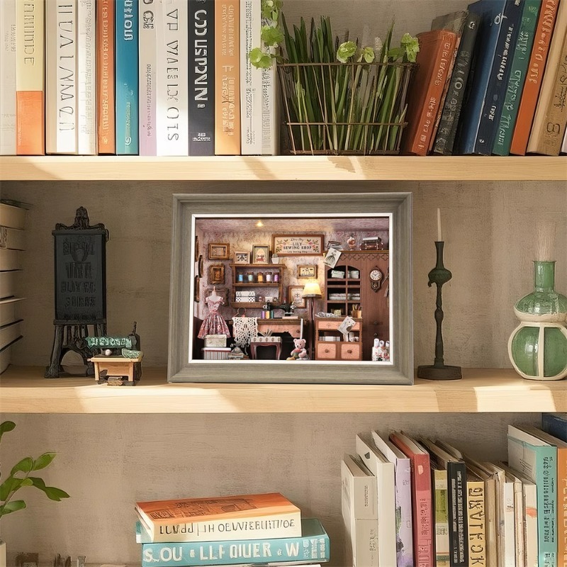 DIY Book Nook Kit 3D Miniature - Engraved Wood Frame 评论和价格