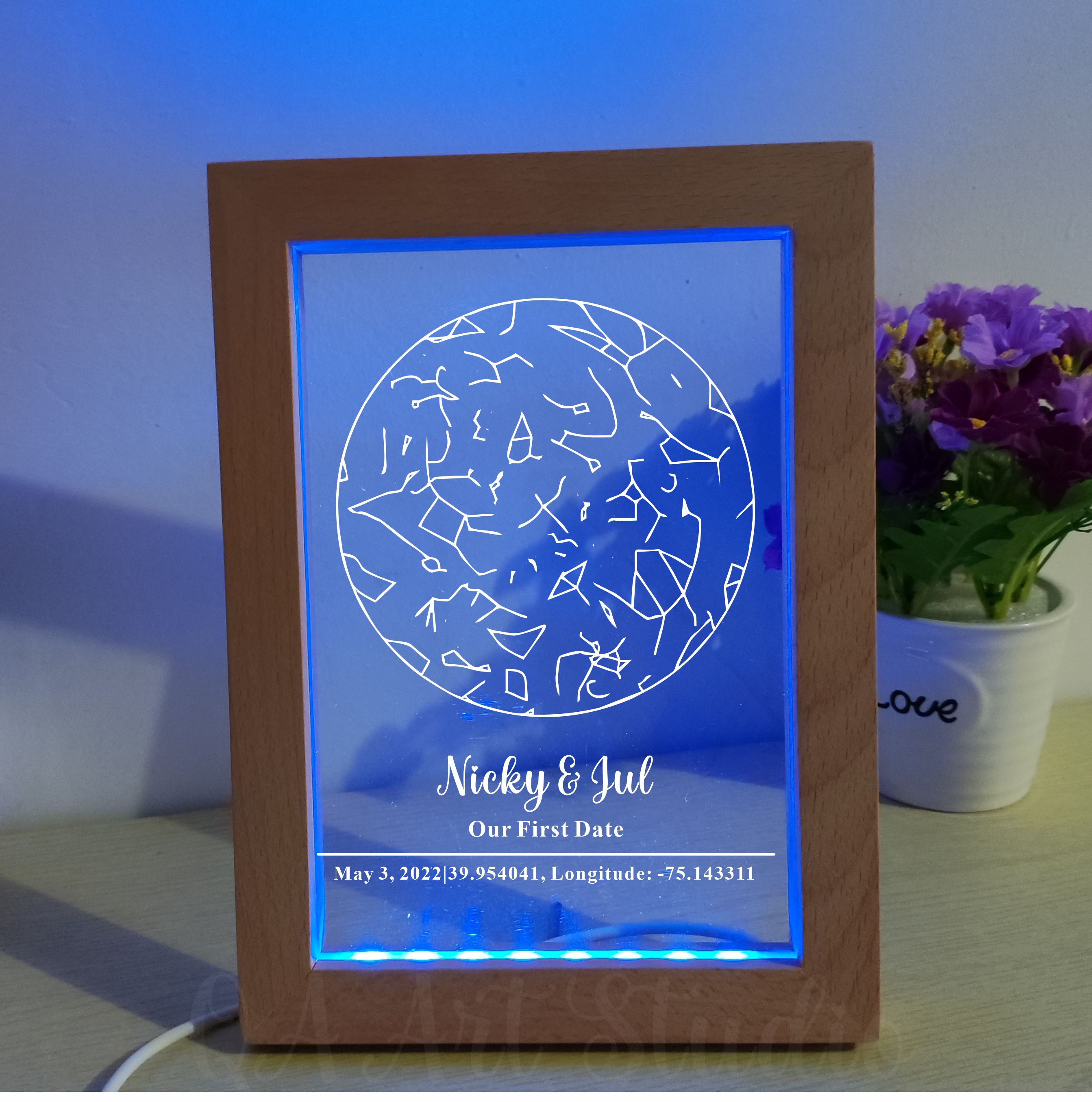 Personalized Wooden Acrylic Ni - Custom Star Map 评论和价格