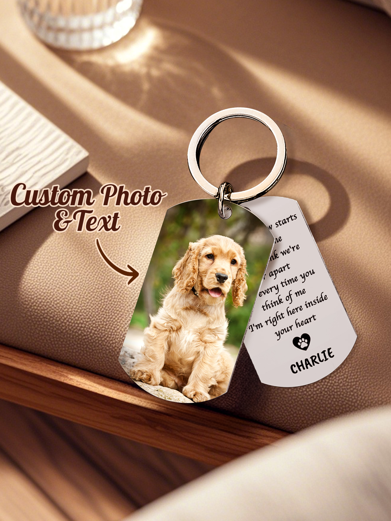Personalized Pet Photo Keychai - Pet Portrait Custom 评论和价格