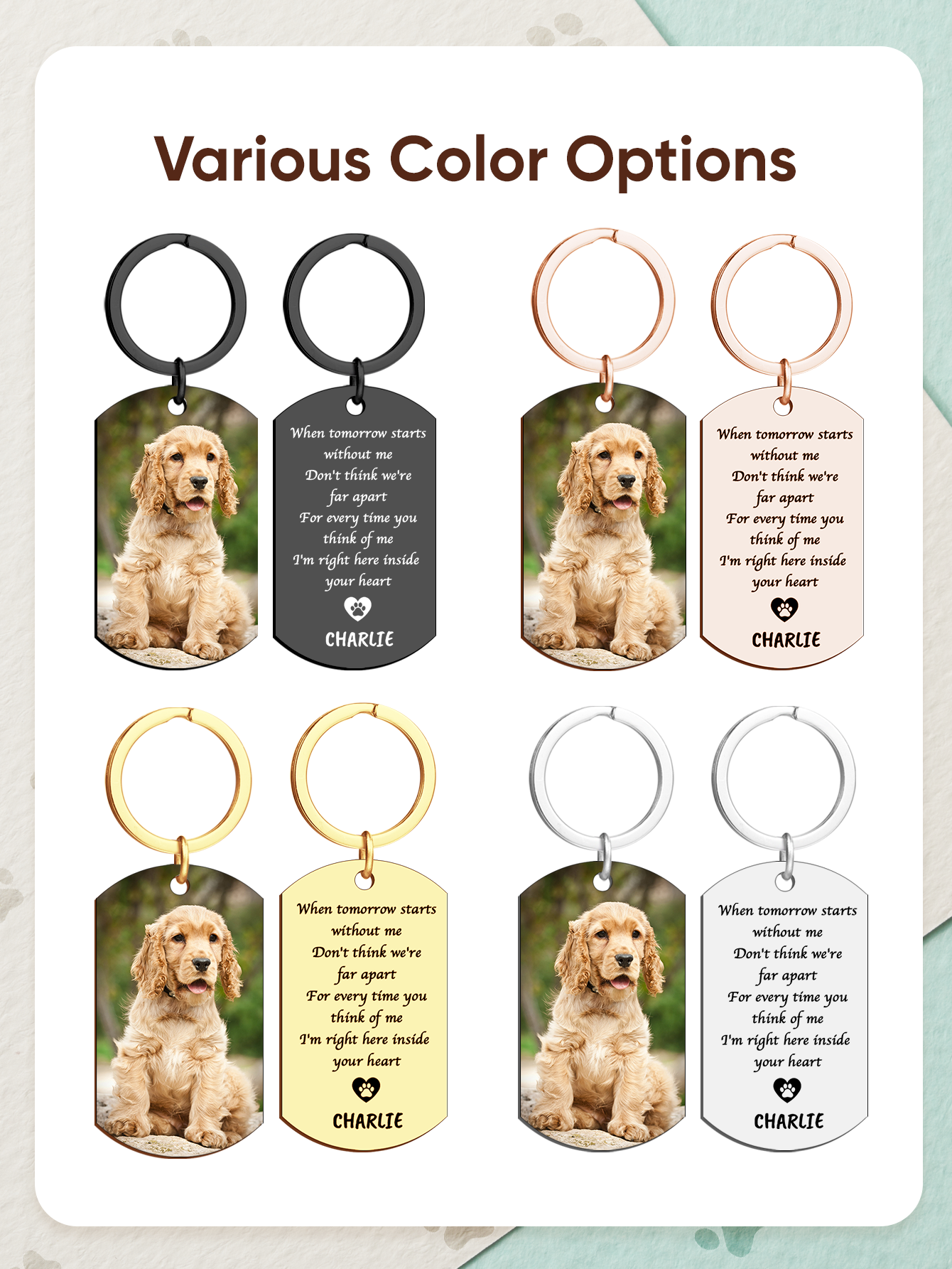 Personalized Pet Photo Keychai - Pet Portrait Custom 评论和价格