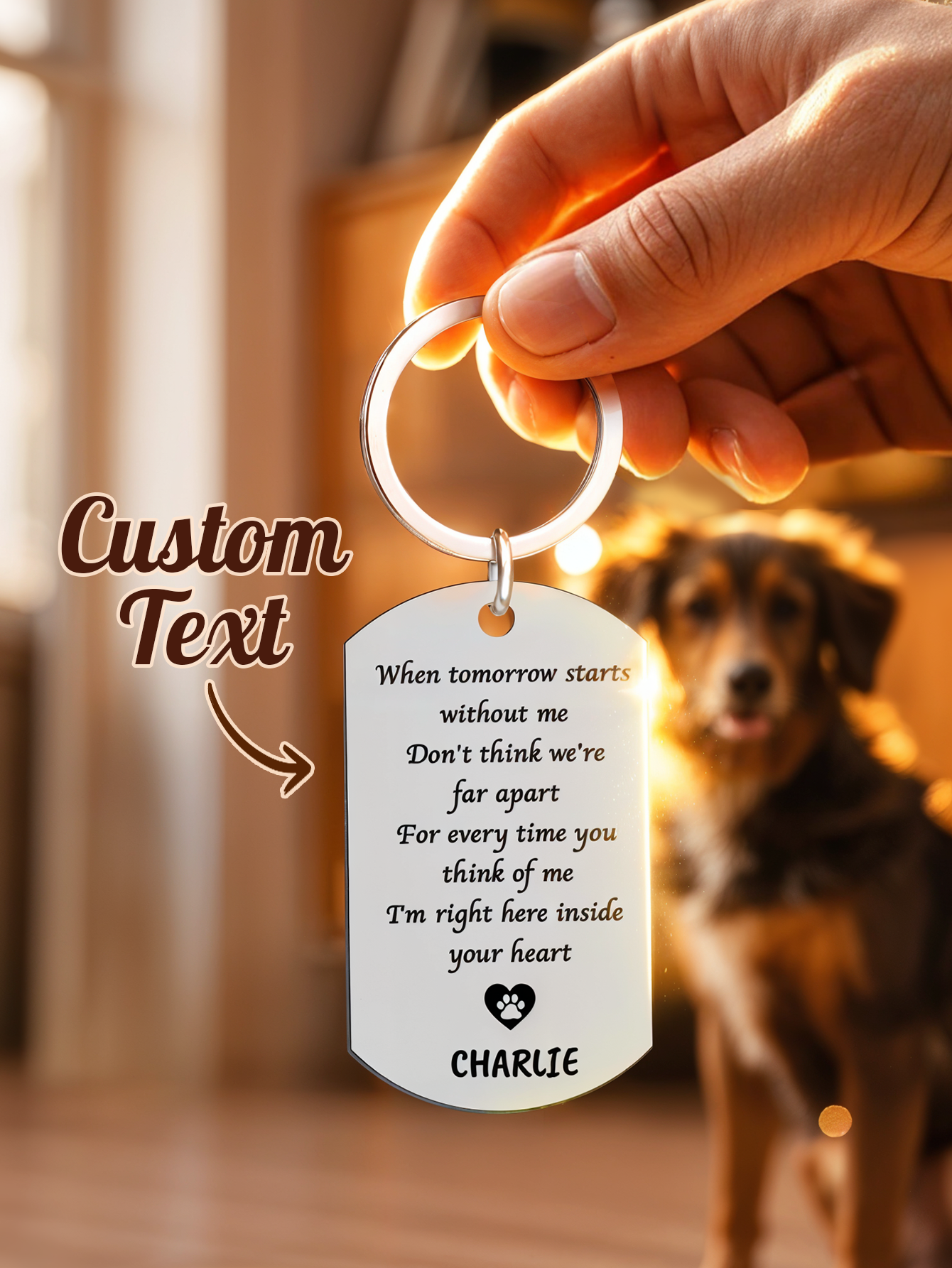 Personalized Pet Photo Keychai - Pet Portrait Custom 评论和价格