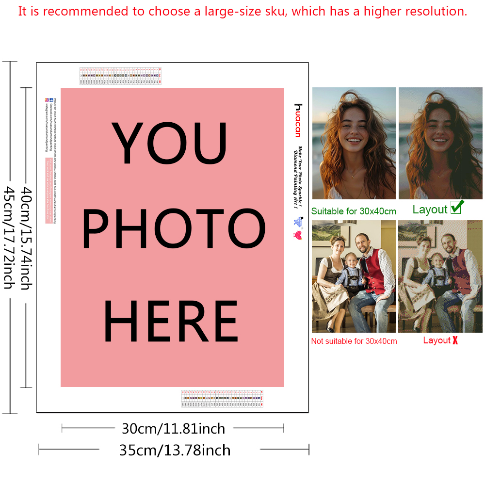 HUACAN Customized Photo 5D Diy - Photo Mosaic Print 评论和价格