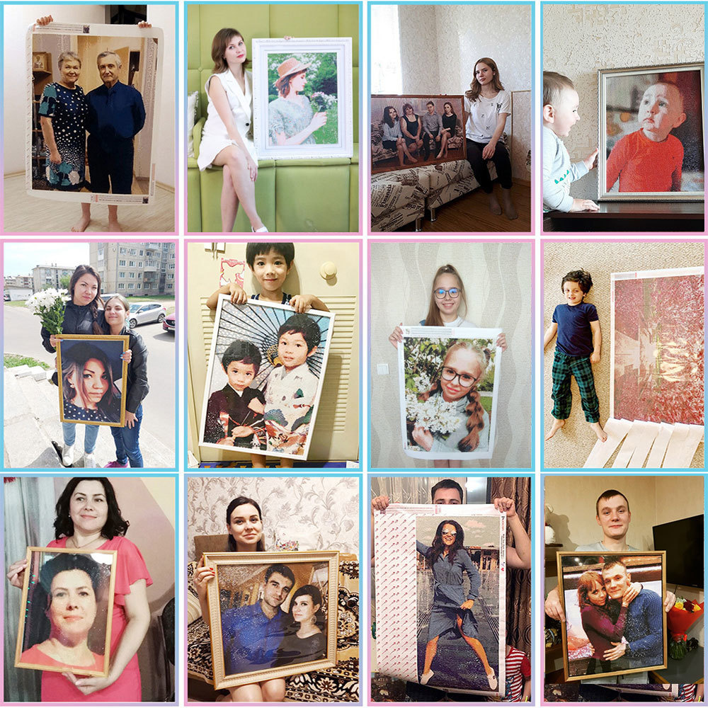 HUACAN Customized Photo 5D Diy - Photo Mosaic Print 评论和价格