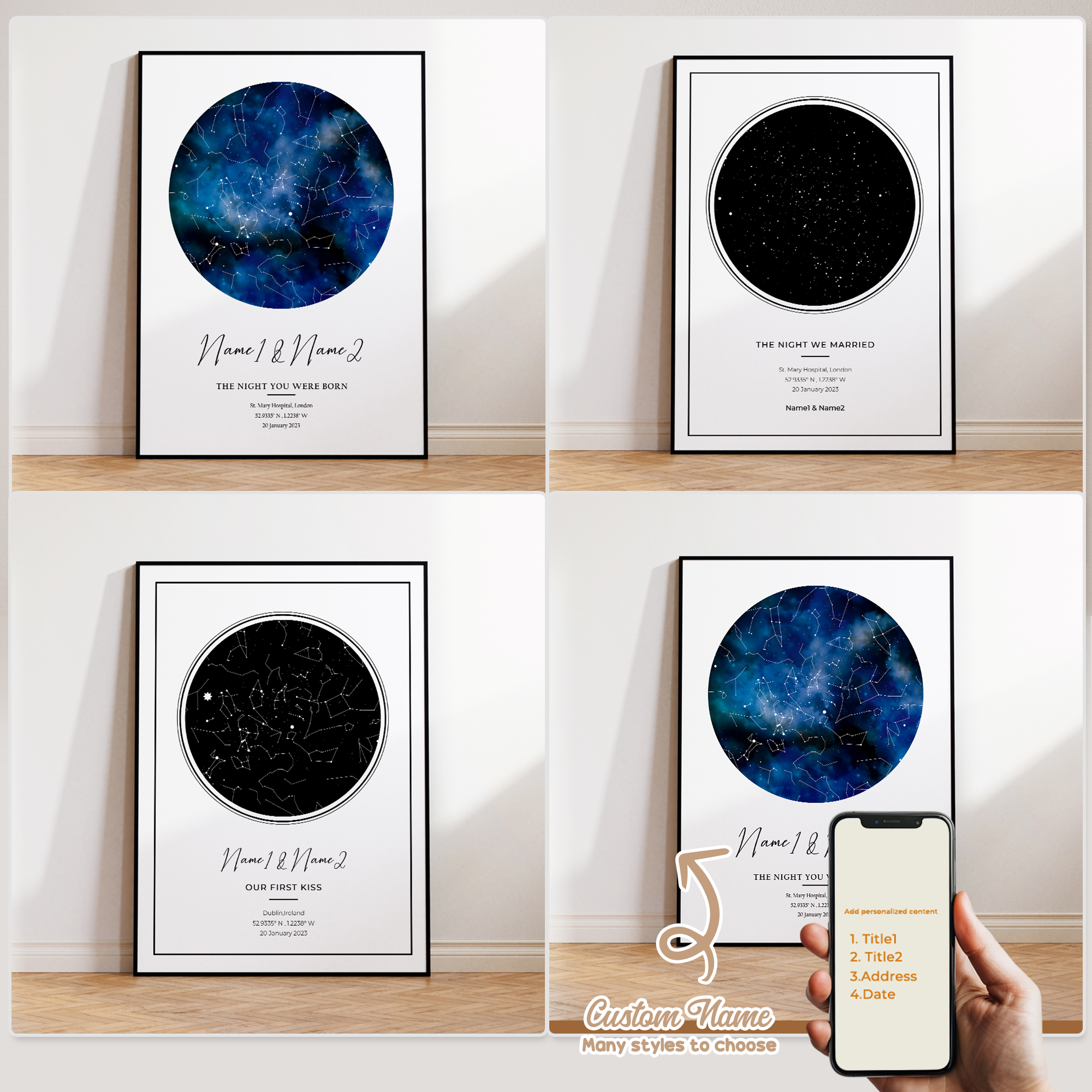 Modern Custom Personalized Nig - Custom Star Map 评论和价格