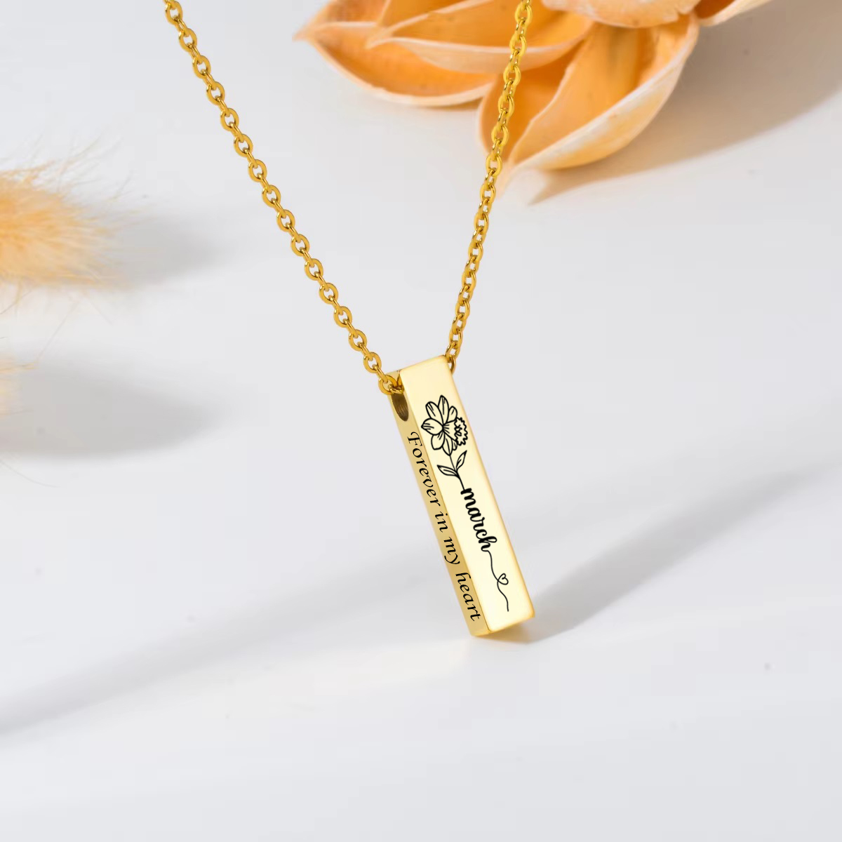 Birth Flower Urn Necklace For  - Birth Flower Necklace 评论和价格