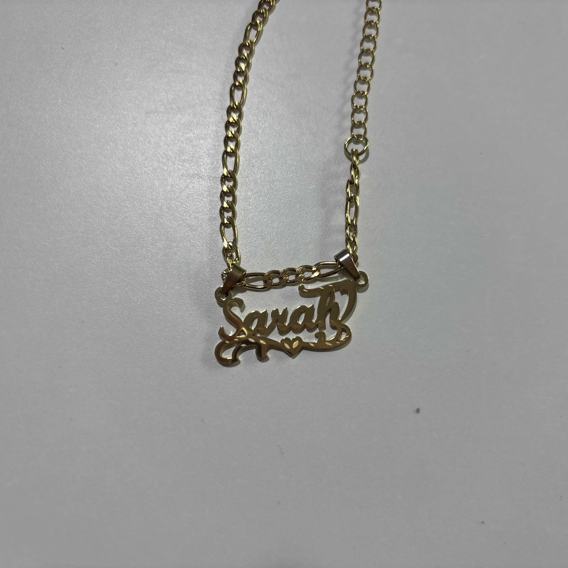 Custom Figaro Chain Heart Name - Name Necklace Custom 评论和价格