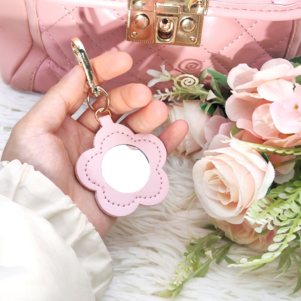 Flower Petal Shaped Mirror Bag - Initial Ring Custom 评论和价格